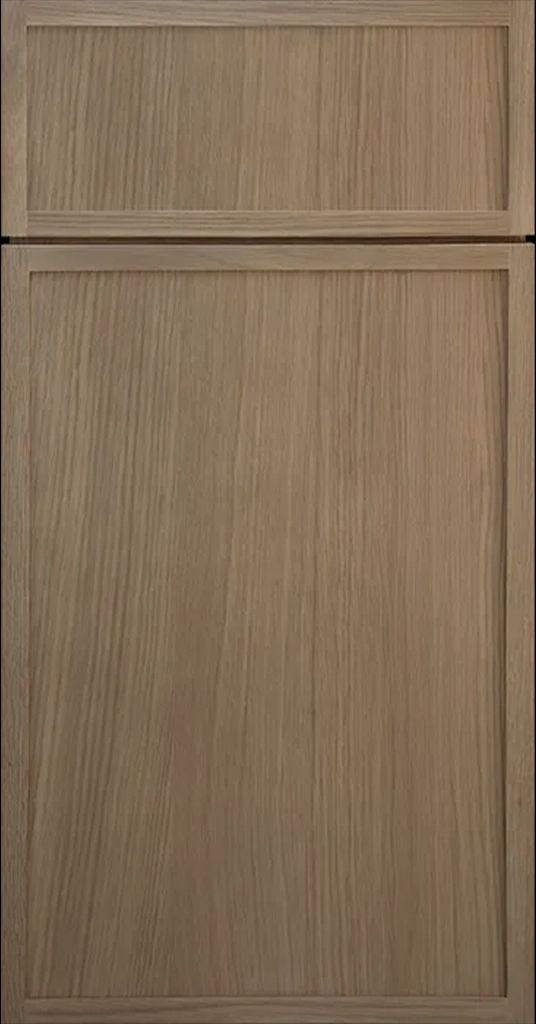 Miami Sand Slim Shaker Door with Smaller Style and Rail in Tan Stain Finish.